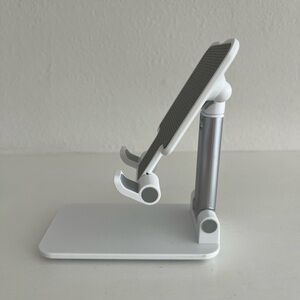 NEW Folding Desktop Phone Stand - white and silver new in box